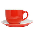 红色咖啡杯(带杯碟)