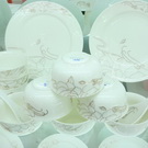 金色线条玫瑰46头鎂质低骨瓷套装