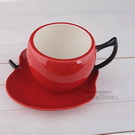 新款 红色苹果咖啡杯碟套装 茶杯 随手杯 水杯